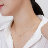 Lab Grown Dia 14K White Gold Wonder Landy Necklace 0.1ct NNTM4106L