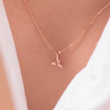 Birthstone Whale Tail Necklace NJUS4018