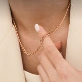 Bold Curve Long Chain Necklace NLES4002