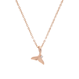 Birthstone Whale Tail Necklace NJUS4018