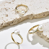 Button Freshwater Pearl Ring 8mm RJUM4058