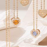 Citrine Zodiac Heart Joyful Necklace NJUM4033-5
