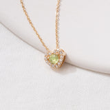 Peridot Zodiac Heart Happy Necklace NJUM4033-3