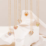 Citrine Zodiac Heart Joyful Necklace NJUM4033-5