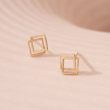 Fancy Line Stud Earrings EETM4546