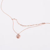Lip Coin Double Line Necklace NMSM4069