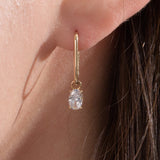 Simple Clip Oval Charm Huggie Earrings ETRM4354
