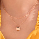 Lip Coin Double Line Necklace NMSM4069