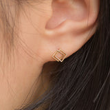 Fancy Line Stud Earrings EETM4546