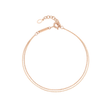 14k Gold Basic Cube Double Chain Bracelet BMSM4061