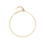 14k Gold Basic Cube Double Chain Bracelet BMSM4061