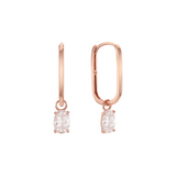 Simple Clip Oval Charm Huggie Earrings ETRM4354