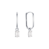 Simple Clip Oval Charm Huggie Earrings ETRM4354