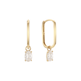 Simple Clip Oval Charm Huggie Earrings ETRM4354