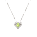 Peridot Zodiac Heart Happy Necklace NJUM4033-3
