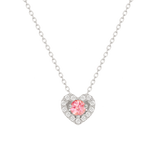 PinK Tourmaline Zodiac Heart Dream Necklace NJUM4033-4