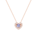 Tanzanite Zodiac Heart Luck Necklace NJUM4033-6