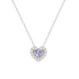 Tanzanite Zodiac Heart Luck Necklace NJUM4033-6