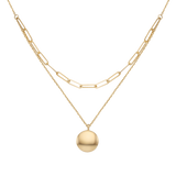 Lip Coin Double Line Necklace NMSM4069
