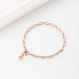 Oval Chain Heart Charm Bracelet BNKM4412