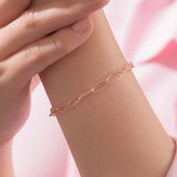 Oval Cutting Chain Bracelet