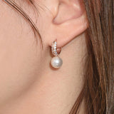 Shining Pearl Huggie Earrings ETRM4362