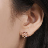 Heart Leaf Stud Earrings EOOS4068-Y