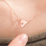 Flat Heart Swing Necklace NJUS4029