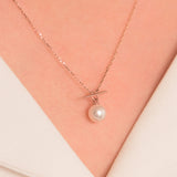 14k Gold 5mm Pearl Toggle Necklace NONM4099-1