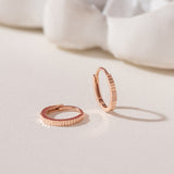 Straight Cutting Hoop Earrings ETRM4336