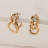 Double Chain Huggie Earrings ETRM4363