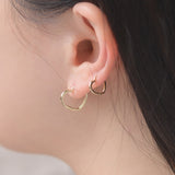 Simple Heart Small Hoop Earrings EAMM4039