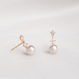 Tiya Bright Pearl Stud Earrings EETM4548