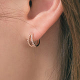 Double Coil Line Huggie Earrings EJUS4032