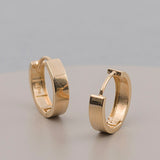 14k Gold 12mm Wide Simple Hoop Earrings ECPM4040