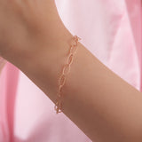 Oval Cutting Chain Bracelet