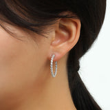 Tennis Oval Round cut Earrings EAAM1002