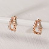 Double Coil Line Huggie Earrings EJUS4032