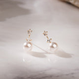 Tiya Bright Pearl Stud Earrings EETM4548