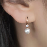 Graceful Pearl Huggie Earrings EOOM4114