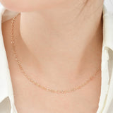 Oval Cutting Chain Necklace -0.3 NFEM4012