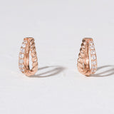 Double Coil Line Huggie Earrings EJUS4032