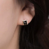 Black Square 5mm Stud Earrings EJCM4093