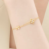 [DIA] [Magnolia]Floreo double line Bracelet BLKM4087L