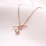 Round Cut Stone Toggle Necklace NONM4098