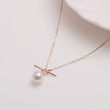 14k Gold 5mm Pearl Toggle Necklace NONM4099-1