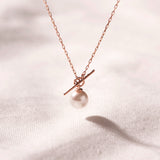 14k Gold 5mm Pearl Toggle Necklace NONM4099-1