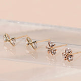 Ribbon Cubic Stud Earrings ECOM4540