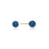 [40% OFF] 14K Solid Gold Clay Ball 6mm Earrings Blue EWTM4011