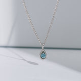 Blue Diamond Pear Necklace NOOM4053L